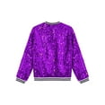 thumbnail image 4 of iiniim Girls Sequin Bomber Jacket Lightweight Sparkle Long Sleeve Zipper Jacket Coat Dancing Party Purple 14, 4 of 7