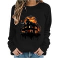 thumbnail image 2 of Halloween Printed Sweatshirts for Women Plus Size Round Neck Long Sleeve Basic, 2 of 6