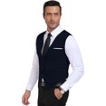 thumbnail image 6 of HAOMEILI Men's Suit Vest Business Formal Dress Waistcoat Vest with 3 Pockets for Suit or Tuxedo, 6 of 7