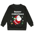 thumbnail image 3 of Boys Sweatshirts Girls Christmas Print Crew Neck Hoodless Sweatshirt Long Sleeve Pullover Black 3-4 Years, 3 of 4