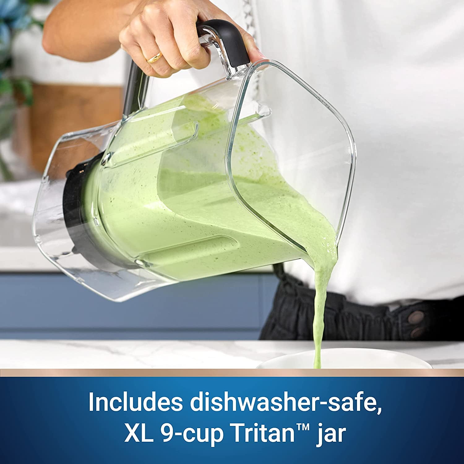 Open Box Oster Pro Series 2-in-1 Kitchen System with XL 9-Cup Tritan Jar, Food Processor and Tamper Tool, Dark Blue