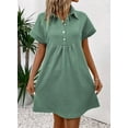 thumbnail image 4 of Vestido Acelit Primavera-Verano con cuello de solapa para mujer, color verde S, 4 of 4