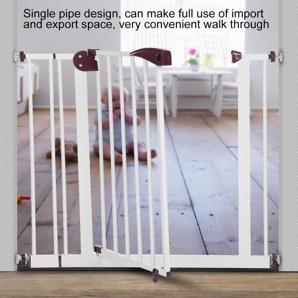 80-91cm Length Blue 77cm Height Baby Children Safety Gate Door Auto Close Easy Locking Swing Shut Stair Fence Toddler Pet Protection Gate