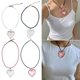 thumbnail image 3 of Stylish Heart Pendant Necklace Teen Girls Choker Fashionable Neck Chains Gift--Black-Product code 48674 Black, 3 of 5