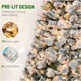 thumbnail image 5 of JERFIT 9ft Prelit Flocked Artificial Christmas Tree, 750 Warm White Lights, Frosted Snow Tips, Hinged Metal Frame, Indoor Spruce for Home Office Holiday Decor, 5 of 10