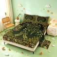 thumbnail image 2 of Homewish Boho Tree Of Life Bed Sheets,Vintage Bowtie Floral Plants Full Size Sheets,Green,4 Pieces,1 Flat Sheet, 1 Fitted Sheet and 2 Pillowcases, 2 of 6