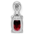 thumbnail image 4 of 925 Sterling Silver Polished Rhodium Plated Diamond and Garnet Oval Pendant Necklace 10x4mm Wide Pendant for Women, 4 of 4