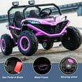 thumbnail image 3 of OTTORD 24 V Ride on Car UTV 2 Seater, 2x200W Electric Car Truck with Metal Frame, Brake&Gas Pedal, EVA Tires,3 Speed (Purple Pink), 3 of 6
