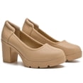thumbnail image 5 of DADAWEN Women's Pumps Platform Chunky Heel Slip-On Dressy Shoes Nude 7US, 5 of 6