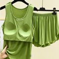 thumbnail image 4 of GILIGEGE Pajamas for Women Set Jogging Suit Set Two Leisure Sports Tank Top and Shorts Trouser Suit Short Sporty Leisure Suit Sweatsuit Outfits Sleepwear Set Summer Soft Casual Lounge Sets, 4 of 4