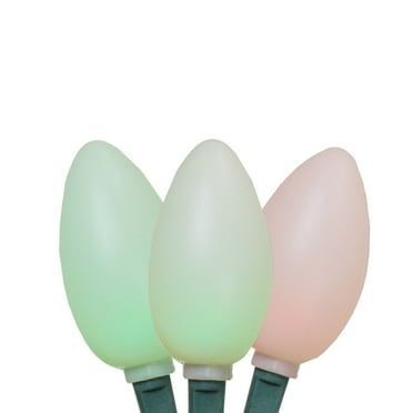 LED Color Changing C9 Novelty Christmas Lights - 3.75' Green Wire - 10ct