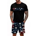 thumbnail image 2 of GrmtClth Mens Usa Flag 2 Piece Outfits Independence Day 1776-2026 Tee and Shorts Set Summer Short Sleeve Outfit Soft Elastic Drawstring Clothing Red 2XL, 2 of 5