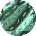 thumbnail image 1 of Ahgly Company Machine Washable Indoor Round Animal Turquoise Blue Modern Area Rugs, 3' Round, 1 of 4