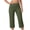 Green women high waisted capri pants a1, variant on Women High Waisted Capri Pants with Pockets Casual Solid Regular Fit Workout Sport Lounge Pants Flowy Summer Beach Trousers, Green 2XL