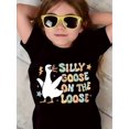 thumbnail image 1 of Girls' Pink Silly Goose Graphic Tee - Soft, Stretchy & Comfortable Round Neck Short-Sleeve T-Shirt with Colorful Lettering, Perfect for Summer, Girls Tshirts, 1 of 5