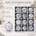 thumbnail image 3 of 12Pcs Christmas Ball Ornaments 2.36in Shatterproof Painted Xmas Tree Balls Pre Strung Hanging Decor for Home Mantel Holiday Party Decoration, 3 of 5