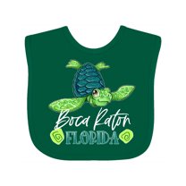 Inktastic Boca Raton, Florida Happy Sea Turtle Boys or Girls Baby Bib
