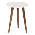thumbnail image 1 of Kate and Laurel Table d'Appoint Ron Rumsen 16 x 16 x 21 Blanc et Brun Noyer Table d'Appoint Trépied Moderne avec Plateau en Marbre Véritable, 1 of 1