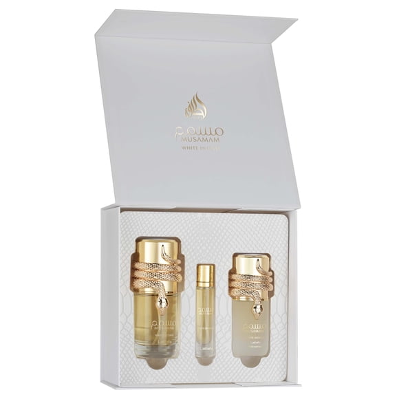 Set de regalo Perfume Lattafa Musamam White Intense, 3 unidades, unisex