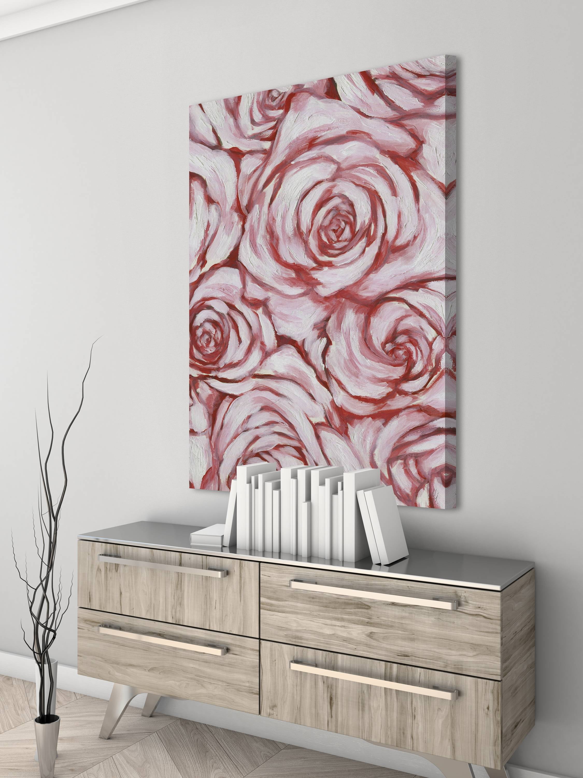 Marmont Hill Rose Outline Canvas Wall Art