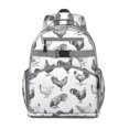 thumbnail image 1 of Country Barn Students Backpack Artistic Chicken Farm Design with Retro Hen and Chick Pattern, 1 of 1