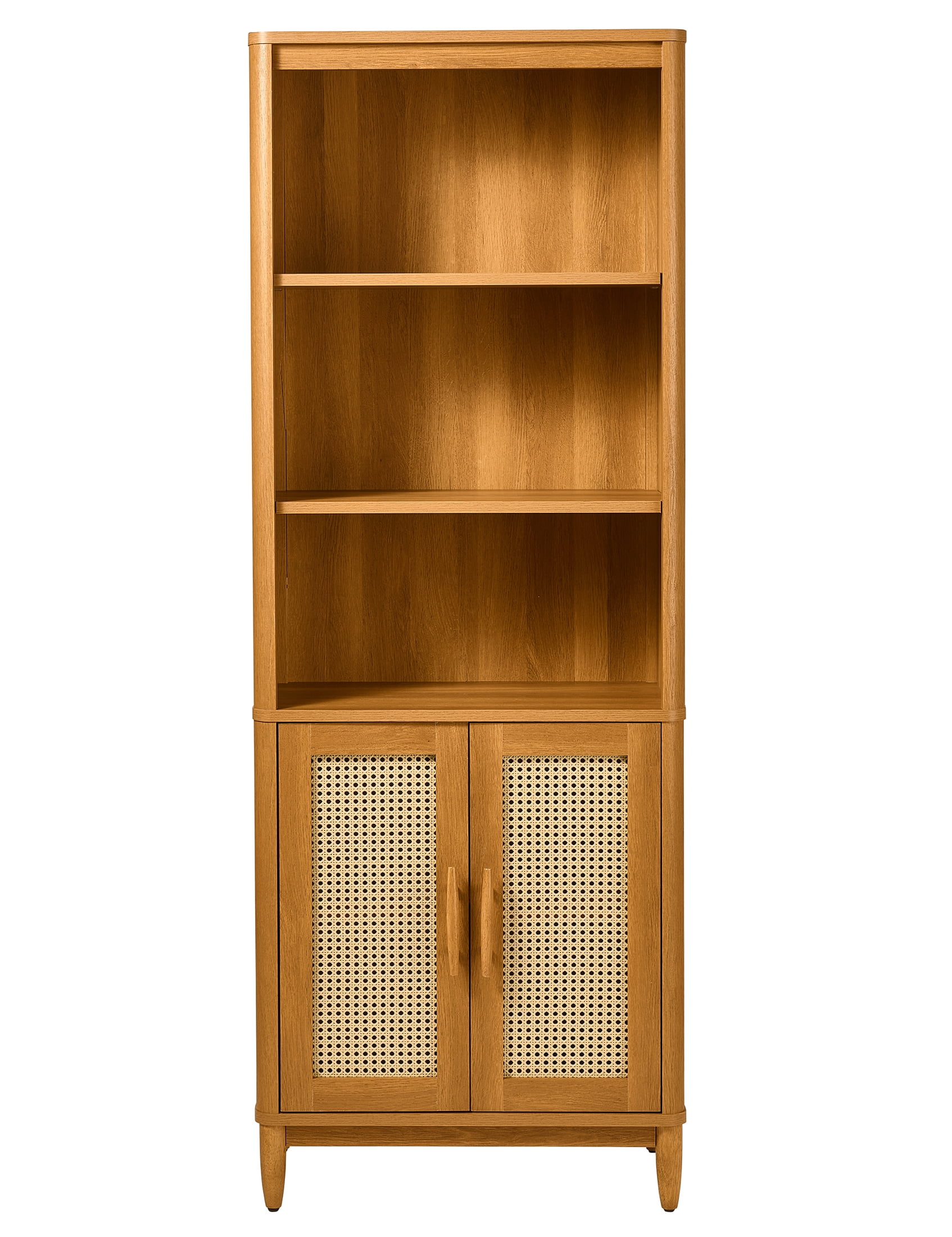 Better Homes & Gardens Springwood Bookcase with Doors, Light Honey Finish