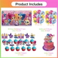 thumbnail image 6 of Shimmer and Shine Birthday Party Decor Set - 5x2.3ft Themed Backdrop Banner, Latex Balloons & Cake Toppers Party Supplies, 6 of 6
