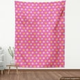 thumbnail image 3 of Modern Fabric by the Yard Upholstery, Continuous Style Smiling Faces on Checkered Cubes Backdrop Pattern, Decorative Fabric for DIY and Home Accents, Hot Pink Multicolor by Ambesonne, 3 of 4