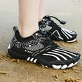 thumbnail image 4 of Wuxian Girls Shoes Lightweight Low Top Water Shoes Hiking Swimming Slip On Beach Sneakers Lace Up Comfortable Shoe,Black,3-4Y, 4 of 4