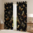 thumbnail image 2 of jejeloiu Gold Butterfly Blackout Curtains Set of 2 (52x84 Each),Romantic Paris Window Curtains,Eiffel Tower Pattern Curtains and Drapes For Kids,Ultra Soft Home Decor, 2 of 6