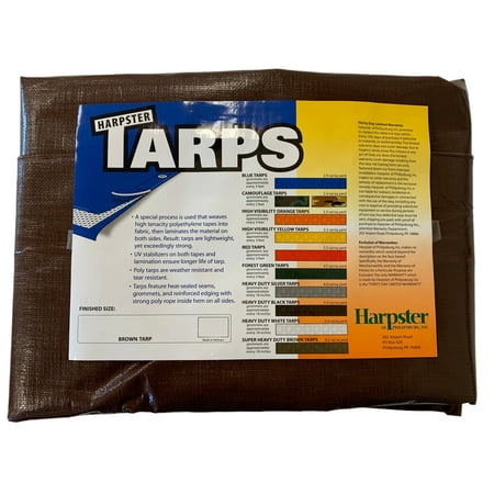 10 Ft. x 20 Ft. Super Heavy Duty Brown 8 Oz. Tarp - 16 Mil Thick