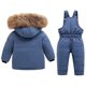 thumbnail image 3 of Conjunto de traje de esquí de 2 piezas con chaqueta acolchada de invierno para niño y niña y pantalones para la nieve, 3 of 4