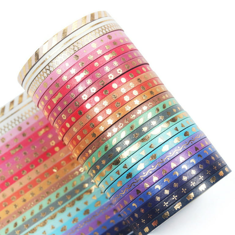  3PCS Metallic Washi Tape, Decorative Graphic Art Paper Tape  Self Adhesive Masking Tape, Craft Supplies Tape for Scrapbooking DIY Craft  Decoration Gift Wrapping (Gold) : Arts, Crafts & Sewing