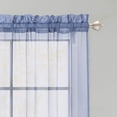thumbnail image 3 of DSstyles Blue Sheer Tier Curtains for Small Window - Linen Look Textured Privacy Semi Sheer Drapes for Kitchen/Cafe,Rod Pocket Voile Curtain Panels Draperies - 27" W x 24" L, Dusty Blue, Set of 2, 3 of 8