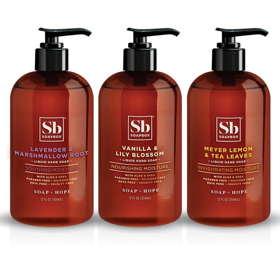 Soapbox Meyer Lemon & Tea Leaves, Lavender & Marshmallow Root & Vanilla & Lily Blossom Liquid Hand Soap Bundle 1 ea