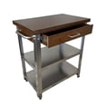 thumbnail image 3 of Eccostyle Solid Bamboo & Stainless Steel Kitchen Cart with Drawer - Caramel, 3 of 6
