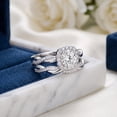 thumbnail image 4 of SFTING 1.2ct Wedding Rings for Women Bridal Ring Sets Round Cut AAAAA CZ Halo Twisting Pave Size 5, 4 of 7