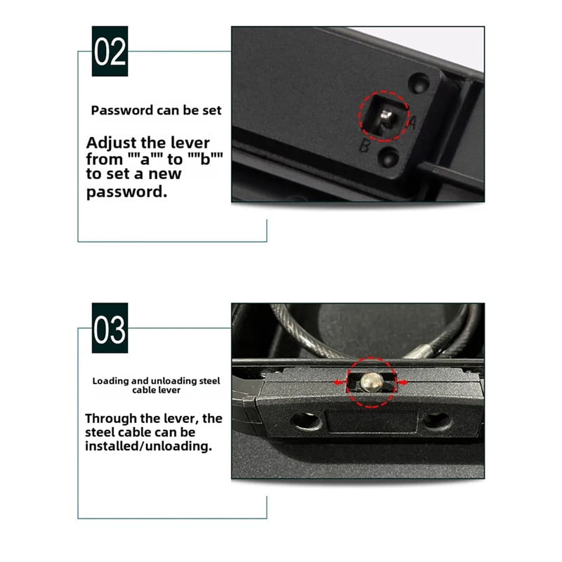 Outdoor PortableTravel Safe Box Large Capacity Security Lockbox Code Waterproof Key Lock Box with Removable Cable Handle