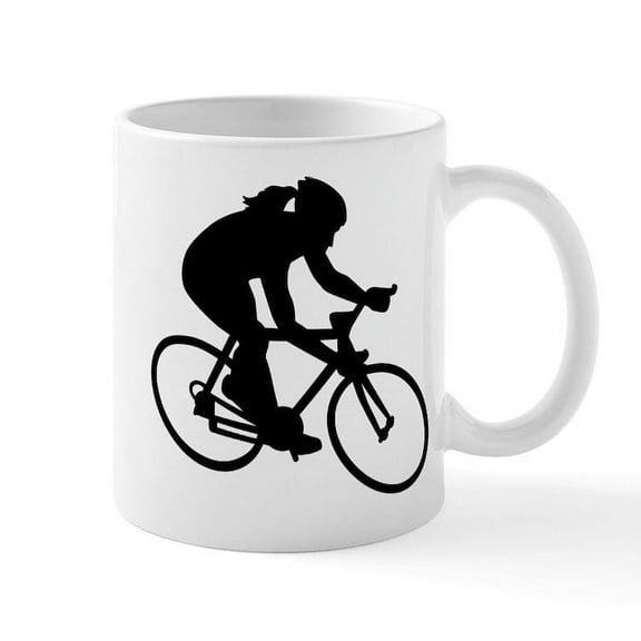 CafePress - Cycling Woman Girl Ceramic Mug - 11 oz Ceramic Mug - Novelty Coffee Tea Cup