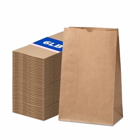 Fit Meal Prep 200 Pack 6 lb Brown Paper Lunch Bags, 11 x 6 x 3.5" Premium Kraft Paper Bags Bulk for Small Business, Recyclable Snack Sacks, Durable Grocery Bag for Food Storage, Packing