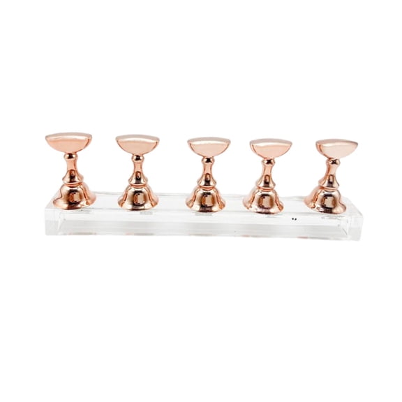 Soidarity 6 piezas de soportes para práctica de uñas, juego de soportes para puntas de uñas, exhibición de uñas para entrenamiento, Base de cristal, Juegos de manicura Rosa roja Soidarity CE013602-07B