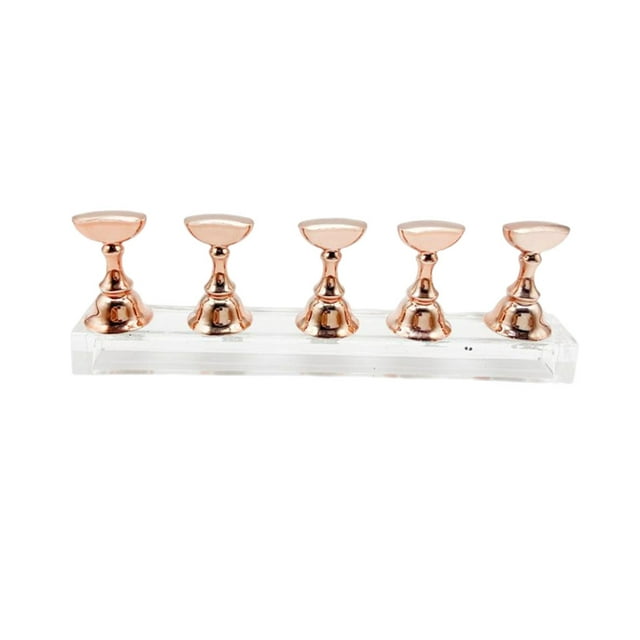 Seitruly 6 piezas de soportes para práctica de uñas, juego de soportes para puntas de uñas, exhibición de uñas para entrenamiento, Base de cristal, Juegos de manicura Rosa roja Seitruly CE013602-07B