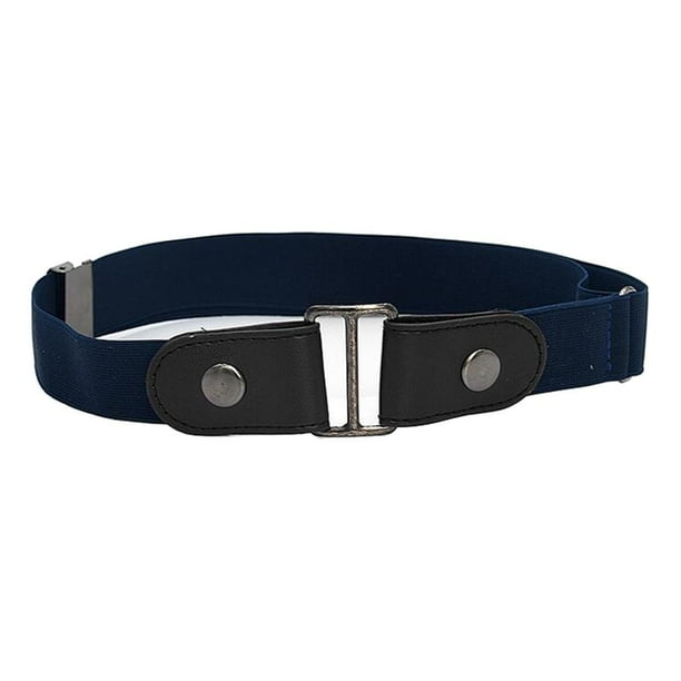 Cinturón elástico sin hebillas Baoblaze unisex invisible para Pantalones de abultamiento azul