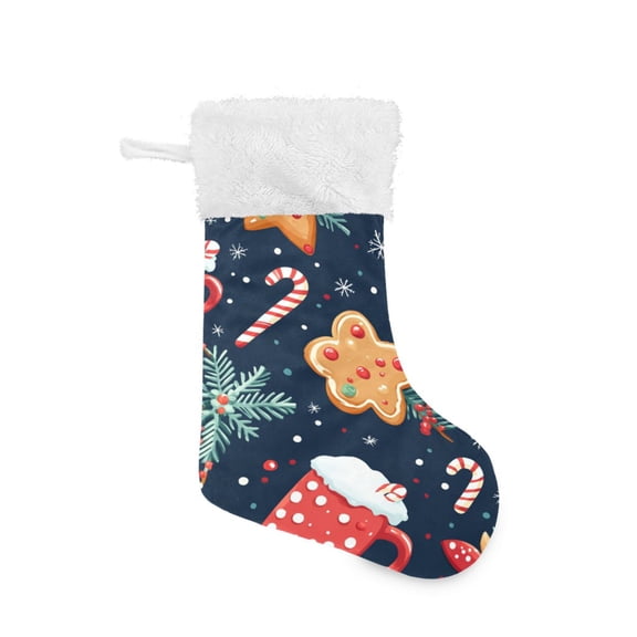 Christmas Stocking with Hanging Loop for Family Holiday Ornament New Year's Pattern