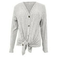 thumbnail image 7 of Women's Open Front Knit Cardigan - Long Sleeve Button Sweater, Lightweight Loose Cover-Up for Fall & Winter | Yubnlvae (Grey | S), 7 of 7