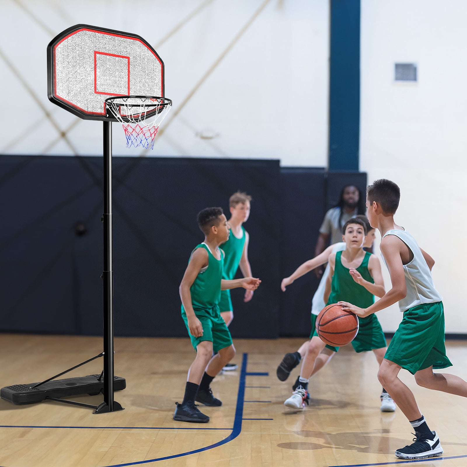 Infans 10FT 43" Backboard In/Outdoor Adjustable Height Basketball Hoop Home School New