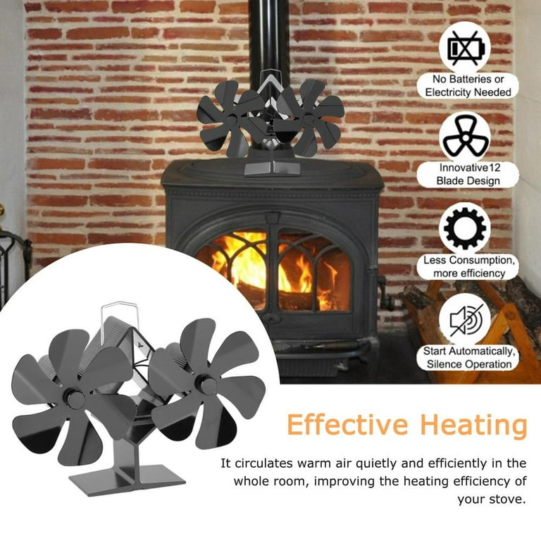 Mini Stove Fan, 5 Blades Fireplace Fan, Silent Stove Top Fan, Wood Stove  Accessories, Winter Stove Fan for Wood Burning Stove, Log Burner, Fireplace