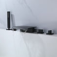 thumbnail image 2 of Triple Handles Deck Mounted Waterfall Bathtub Faucet, Five Holes Roman Tub Filler with Hand Shower, 2 of 5