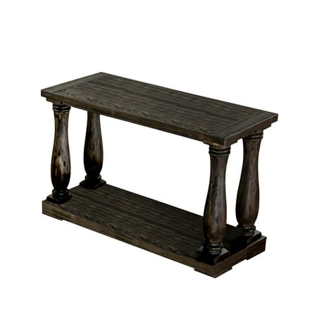 Furniture Of America Charin Rustic Sofa Table Weathered Walnut