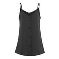 thumbnail image 5 of Wycnly Tank Tops for Women Casual Button Down Loose Fit Spaghetti Strap Tops Camisole Tank Summer Solid V-Neck Sleeveless Shirts Fashion Blouses Black XXXL, 5 of 7